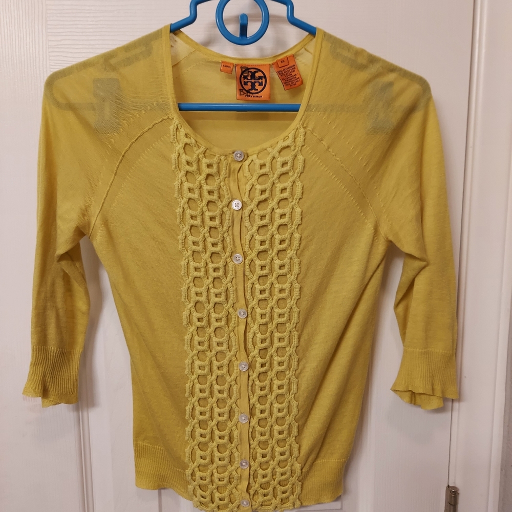 Tory burch silk & cashmere cardigan sweater